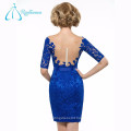 Lace Satin Bow Button Sexy Blue Mother Of The Bride Dresses